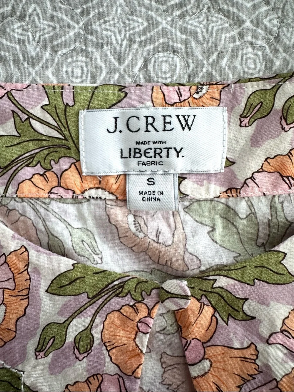 J. CREW x Liberty Butterfield Poppy Keyhole Popover Floral Top Blouse Size S